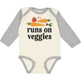 thumbnail image 3 of Inktastic Vegetarian Runs On Veggies Boys or Girls Long Sleeve Baby Bodysuit, 3 of 5
