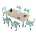 thumbnail image 1 of JoanKaren Adjustable Kids Table & 6 Chairs Set,Multi-Activity Center with Graffiti-Resistant Surface for Playroom & Study,Light Blue, 1 of 6
