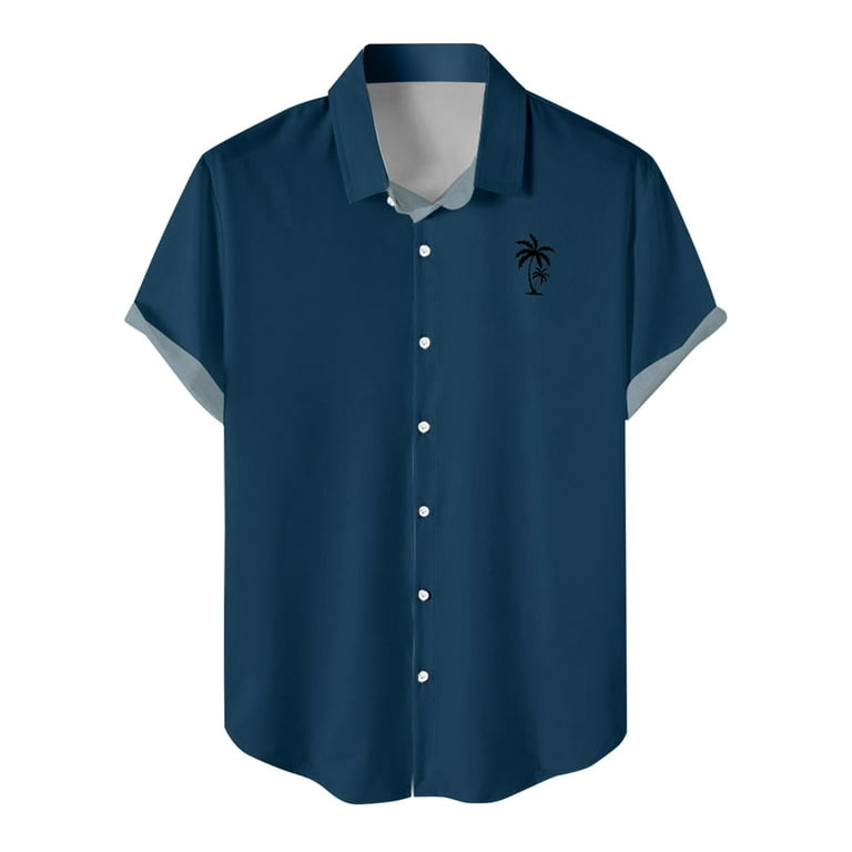 adviicd Boys Button Up Shirt Men's Bahama II UPF 30 Short Sleeve PFG Fishing  Shirt Navy 3XL 