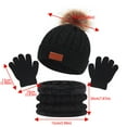 thumbnail image 2 of Binhe Toddler Kids Baby Boy Girl Pompom Hat Winter Warm Knit Cap+ Scarf+ Gloves 3PC For 1 To 5 Years with Pompom Kids s Warm Infant Toddler Beanie Mittens Set, 2 of 2