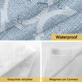 thumbnail image 4 of No Hook Sky Blue Morocco Shower Curtain with Snap in Liner Set, Farmhouse Geometric Quatrefoil Grid Waterproof Fabric Bathroom Curtains with See Through Top Window, Hotel Style Long 72 x 84 Inch, 4 of 9