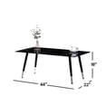 thumbnail image 2 of IFDC - Coffee Table with Glass Top and Metal Base, 44''x22''x18 '', Black Marble Pattern, 2 of 3