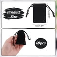 thumbnail image 2 of 1Set 60 Pcs Velvet Drawstring Bags 2.76x1.97 Inch Rectangle Drawstring Jewelry Pouches Gift Packaging Bags for Christmas Wedding Birthday Party Favors Black, 2 of 6