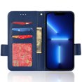 thumbnail image 2 of Wallet Case for iPhone 14 Pro Max 6.7 Inch, Soft Silicone Lychee Pattern PU Leather Shockproof Flip Cover with Card Slots Holder Magnetic Clasp Lock Drop Resistant Kickstand Phone Case,Darkblue, 2 of 5