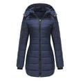 thumbnail image 6 of Lumento Down Coats for Women Casual Hoodies Puffer Jacket Winter Fall Warmth Water-Resistant Long Sleeve Outwear Dark Blue 4XL, 6 of 9
