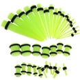 thumbnail image 2 of 36 Pieces Gauges Acrylic Tapers 14G-00G Ear Stretching Set and Light Green, 2 of 8