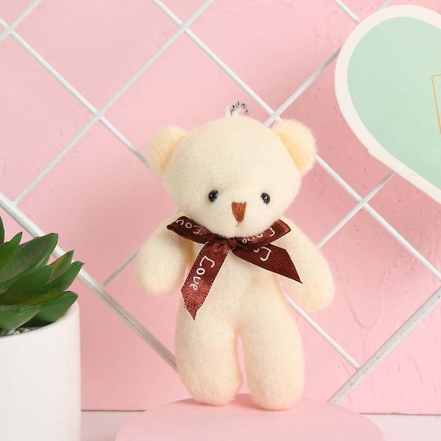 Llavero con forma de oso de peluche para niños, bonito bolso con colgantes, llaveros de oso, oso de peluche marrón, oso de peluche para niño