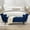 Navy Blue, variant on Entryway Bench With Flared Arms And Appearance, Sky Neutral Beige , 64.5 Inches Long, 17 Seat Height, Two Round Bolster Pillows, Black Brown Solid Wood Legs, Medium Firm Bench, Arm Model, Length,