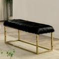 thumbnail image 3 of Furniture of America Saxton Contemporary Fabric Padded Long Bench in Black, 3 of 7