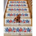 thumbnail image 2 of Independence Day Star Stair Treads Non Slip for Steps Welcome Red Blue White Star Green Leaf Grey Plaid 4 Pcs Reusable Adhesive Stair Runner Mats for Home Carpet Treads Rugs for Staircase 8x30 In, 2 of 7