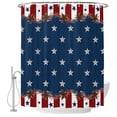 thumbnail image 2 of Country Star Farm Waterproof Fabric Shower Curtain,Red Blue Patriots Stripe American Flag Waterproof Fabric Shower Curtain for Bathroom Curtains Bathtubs Shower Curtains with 12 Hooks Small 36x72in, 2 of 8
