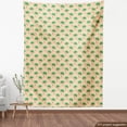 thumbnail image 3 of Oasis Fabric by the Yard, Repetitive Palm Tree with Coconuts on Branches, Upholstery Fabric for Dining Chairs Home Decor Accents, 3 Yards, Peach Fern Green by Ambesonne, 3 of 4