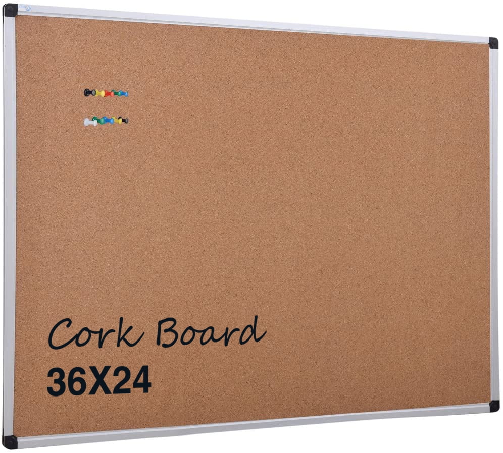 Cork Pin Message Notice Board Wooden Frame Office Memo School Pinboard Push Pin 