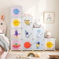 thumbnail image 4 of OLAKIDS Children Wardrobe, Kid Closet Portable Baby Dresser Cute for Kids Bedroom Nursery Armoire with Doors 12 Cube 2 Hanging Sections, Kid Clothes Storage Organizer (White, 12 Cubes), 4 of 9