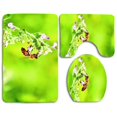 thumbnail image 1 of ABPHQTO Miel de abeja sobre fondo verde brillante Juego de alfombras de baño de 3 piezas Alfombra de baño Alfombra de contorno y tapa de inodoro ABPHQTO  Cont-CHAPPLE-18321, 1 of 2