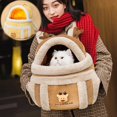 thumbnail image 2 of Bolsa portamascotas de invierno, Gato cálido, mochila portátil de viaje para cachorros y gatos, doble hombro, bolsa para salir con cabeza de mascota, novedad de 2022, 2 of 5