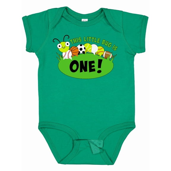 Inktastic This Little Bug is One First Birthdaysports Caterpillar Boys or Girls Baby Bodysuit