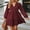 winered, variant on Woman Dresses Solid Color Long Sleeve Dress V Neck Mini Dress For pregnant women