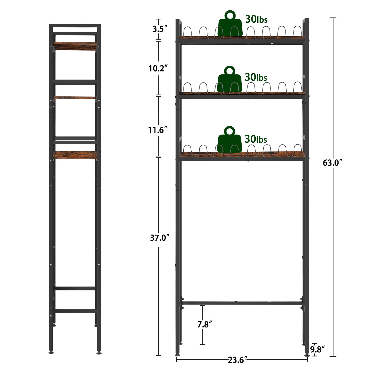 3-Tier Over The Toilet Storage Shelves Rack Heavy Duty Bathroom Organizer Metal