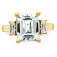 thumbnail image 5 of 14K Yellow Gold Ring Band Moissanite Octagon Emerald White Baguette, Size 5, 5 of 7
