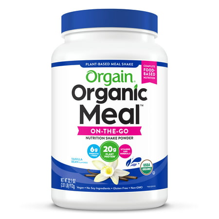 Orgain Meal Replacement Protein Powder, Vanilla Bean- Organic, Plant Based, 2.01lb