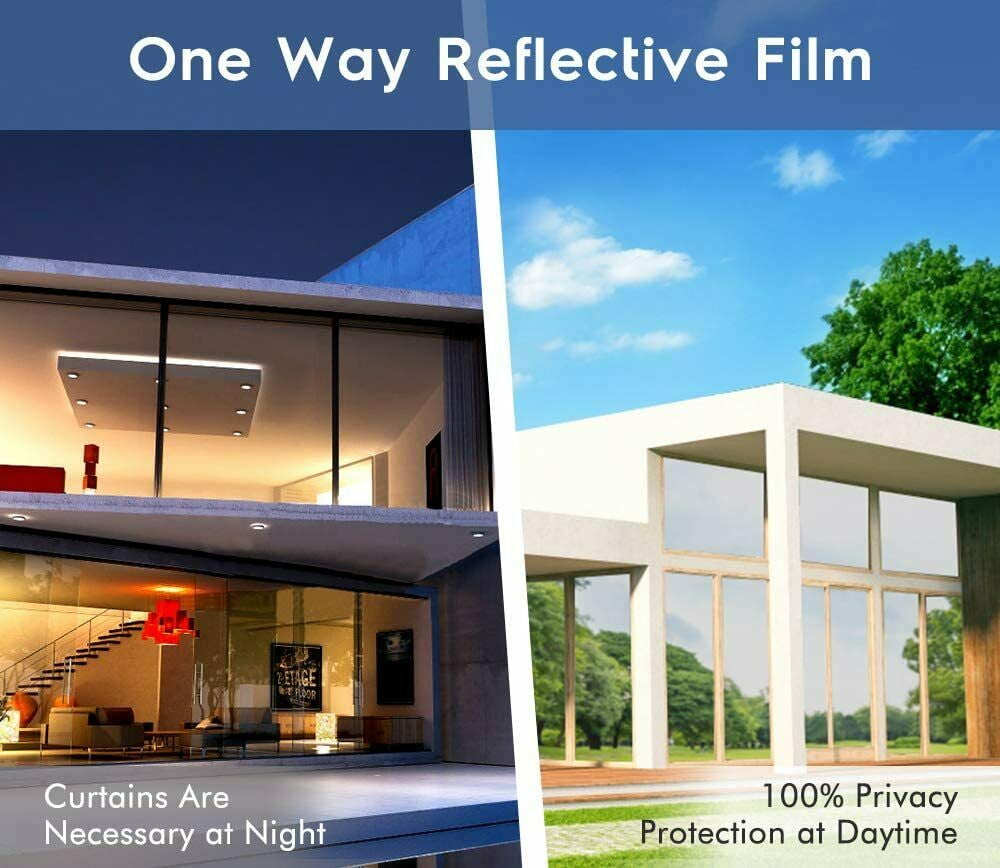 Window Film One Way Mirror Tint HOME TINTING Privacy Solar Reject Glare UV Block 19" W