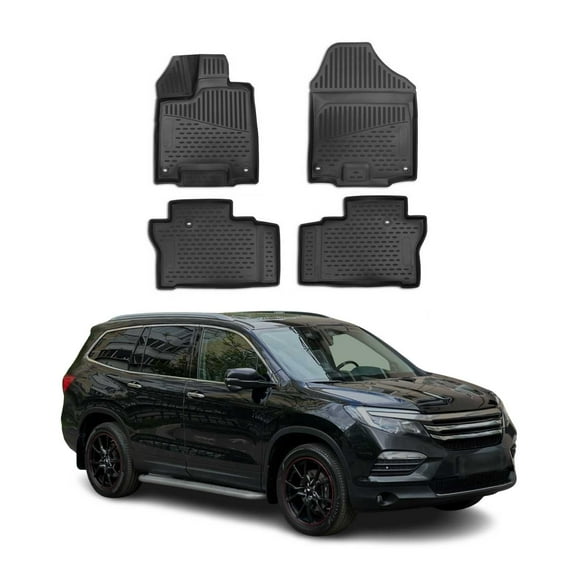 OMAC Floor Mats Liner for Honda Passport 2019-2021 Black TPE All-Weather 4 Pcs