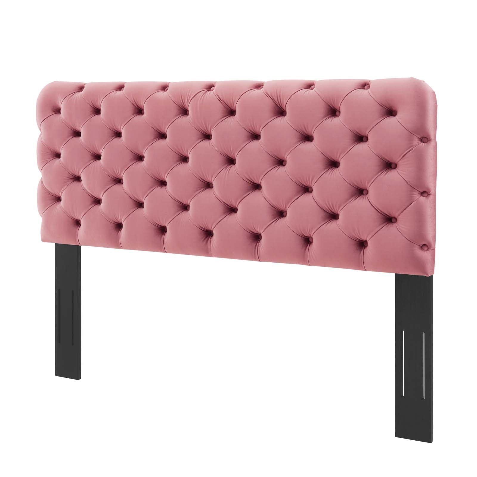 Tufted Headboard, Full Queen Size, Velvet, Pink, Modern Contemporary ...