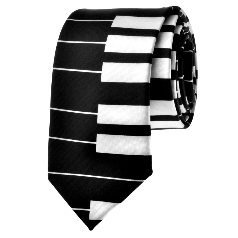 White Piano Keys Style Neck Tie