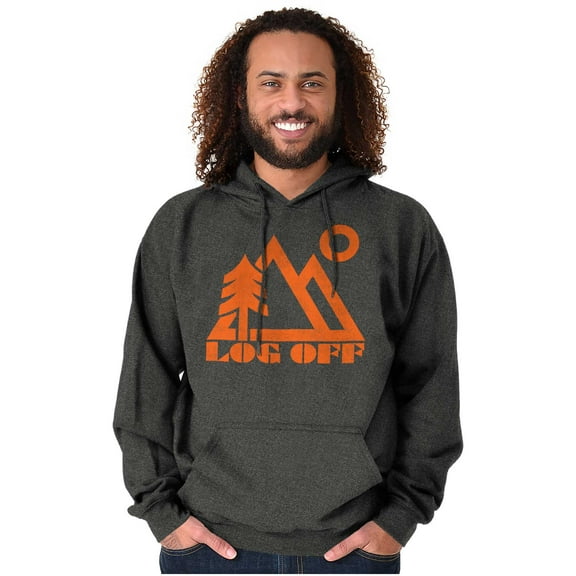Log Off Nature Outdoors Hike Camping Hoodie Sweatshirt Women Men Brisco Brands S