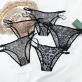 thumbnail image 2 of Bikini Sexy de malla de leopardo para mujer, ropa interior transparente, bragas brasileñas, Tanga, lencería descarada, 2 of 5