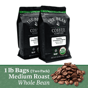 The Bean Coffee Company Organic Water Processed DECAF Vanilla Cinnamon Spice, Medium Roast, Whole Bean, 16-Ounce Bags (Pack of 2)