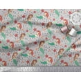thumbnail image 3 of Soimoi Rayon Crepe Fabric Mermaid & Starfish Ocean Printed Fabric 1 Yard 46 Inch Wide, 3 of 3