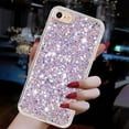 thumbnail image 3 of For iPhone 7 / 8 / SE 2022 & 2020 Case,Cute Glitter Bling Twinkle Stardust with Drop Protection Shockproof Soft TPU Slim Flexible Phone Case Girls/Women Protective case for iPhone 7/8/SE,Purple, 3 of 6