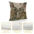thumbnail image 4 of Creowell Rabbit  Throw Pillow Case Watercolor Easter Bunny with Floral Wreath Pillow Cushion Covers Home Sofa Decorative White, 4 of 5