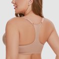 thumbnail image 3 of MELENECA Women's Racerback Front Closure Lace Unlined Plus Size Full Coverage Underwire Bra Beige 44G, 3 of 7