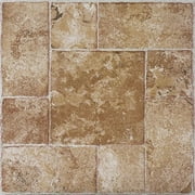 Achim Tivoli 12"x12" 1.2mm Peel & Stick Vinyl Floor Tiles 45 Tiles/45 Sq. Ft. Beige Terracotta