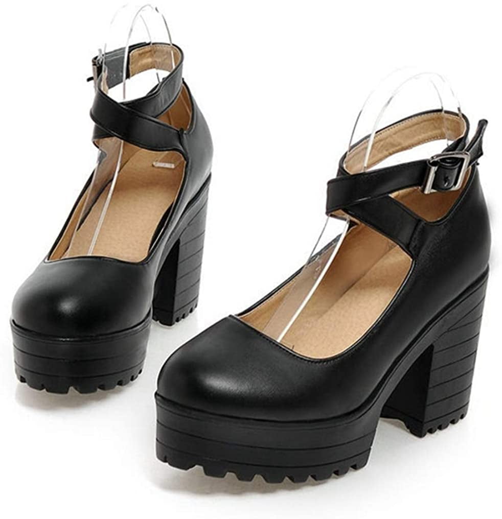 platform mary janes chunky heel