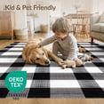 thumbnail image 4 of ODIKA 5'x7' Washable Area Rug Plaid Under Checkered Farmhouse Welcome Doormat Layering Layered for Small Living Room, Bedroom, Easy Care, Non-Shedding, Pet Friendly, 4 of 7