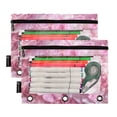 thumbnail image 3 of Pink Butterflies Flowers 2 Pack Pencil Pouches Zipper Pencil Case 3 Ring Pencil Pouch Cosmetic Bag, 3 of 6