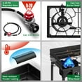 thumbnail image 5 of Ktaxon 2 Burner Cooker Outdoor Camping Picnic Stove with Wind Panel BBQ Grill, 5 of 9