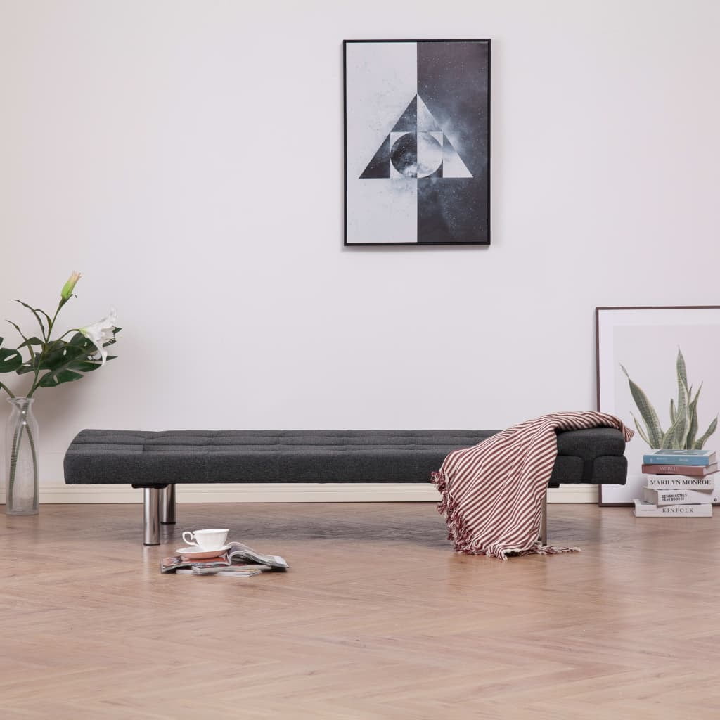 Kepooman Modern Faux Leather Convertible Sofa with 2 Pillows for Living Room Office, Dark Gray Kepooman Modern Faux Leather Convertible Sofa with 2 Pillows for Living Room Office, Dark Gray