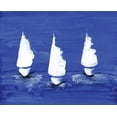 thumbnail image 2 of Seay, Anne 31x26 Gold Ornate Wood Framed with Double Matting Museum Art Print Titled - Sailboats at Night, 2 of 4
