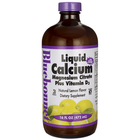 Bluebonnet Liquid Calcium Magnesium Citrate, Lemon, 16 FL
