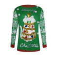 thumbnail image 3 of Cute Merry Christmas Sweaters for Women 2025 Long Sleeve Crewneck Jacquard Embroidered Pullover Sweater Jumper Tops, 3 of 6