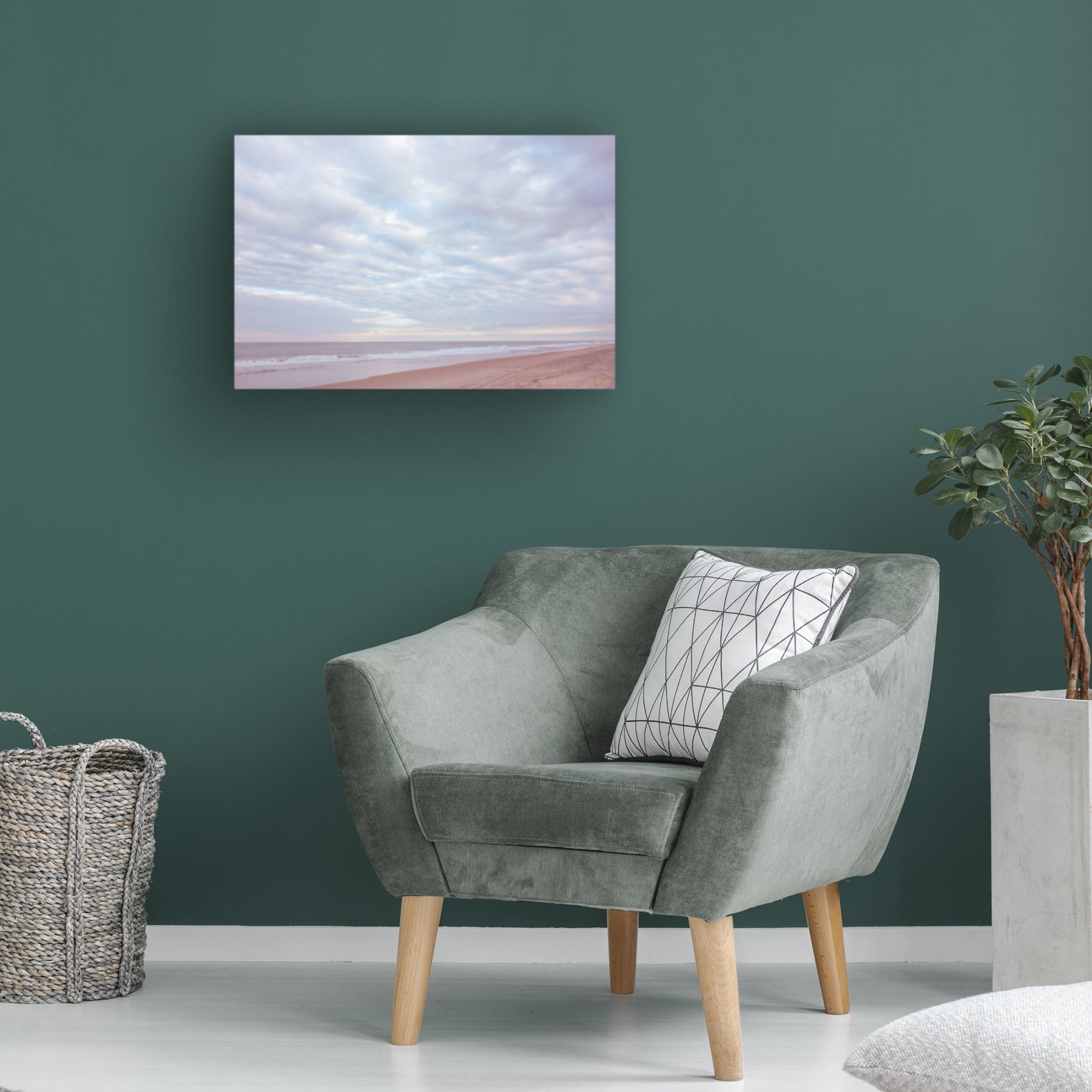 Canvas Wall Art - Life BeautifuLEE 'Rolling of Clouds Beach' Wall Art for Living Room, Bedroom, or Office Décor by Trademark Fine Art - 47 x 30 Inches