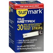 Sunmark True Metrix Self Monitoring Blood Glucose Test Strips, 30 Count