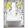 thumbnail image 6 of Sheer Curtain Panels Lemon Eucalyptus Leaves Rod Pocket Voile Window Curtains Floral Green Plant Window Treatments Ligh Filtering Privacy Curtain Drapes for Bedroom Living Room 2 Panel Set 96 Inch, 6 of 9