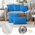 thumbnail image 6 of Violet Striped Outdoor Waterproof Pillow Covers, Geometric Vertical Modern Minimalist Decorative Square Throw Pillowcase Sofa Cushion Sham for Patio/Couch/Chair, 26"x26" 2 Pack, 6 of 8