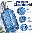 thumbnail image 5 of 450ml Pineapple Shaped Glass Foaming Soap Dispenser, Refillable Foam Pump Bottle for Hand Soap Body Wash, Easter Bathroom Kitchen Decor Dispenser, Mother's Day Home Bath Accessory, Blue, 5 of 7